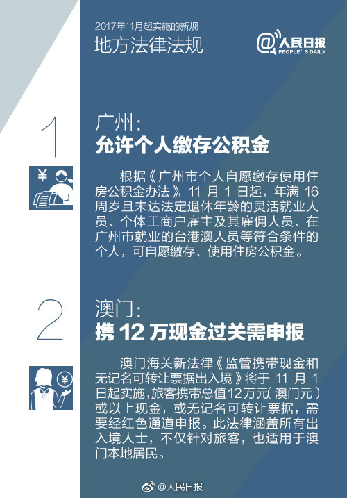 【方圆信息快讯】11月起，这些新规将会影响你我！